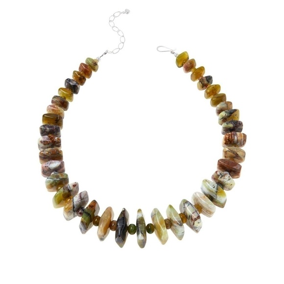 Jay King Sterling Silver Multi-Color Green Reef Opal Necklace - Picture 1 of 3